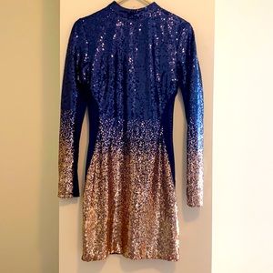 BLU/GOLD SEQUIN DRESS
